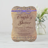 Rustic Country Vintage Couple's Shower Invitations (Debout devant)