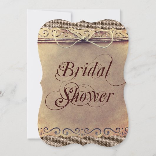 Rustic Country Vintage douche nuptiale Invitations (Dos)