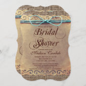 Rustic Country Vintage douche nuptiale Invitations (Devant / Derrière)