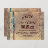 Rustic Country Vintage Enregistrer la date Cartes  (Devant / Derrière)