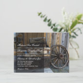 Rustic Country Wagon Wheel Wedel Invitations (Debout devant)