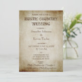 Rustic Country Wedding Distress Kaart (Staand voorkant)