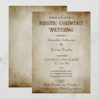 Rustic Country Wedding Distress  Kaart