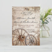 Rustic country wedding invitation (Debout devant)