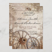 Rustic country wedding invitation kaart (Voorkant / Achterkant)