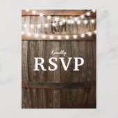 Rustic Country Wedding | Koord van Lights RSVP Uitnodiging Briefkaart (Voorkant)