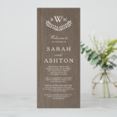 Rustic Country Wedding Programme Programma (Staand voorkant)