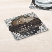 Rustic Country Wedding Save the Date Onderzetters (Schuin)