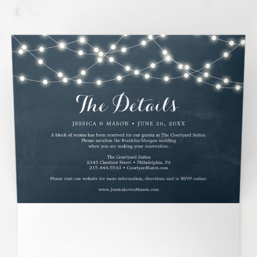 Rustic Country Wedding Tri-Fold Invitations RSVP Drieluik Uitnodiging (Binnenzijde eerst)