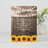 Rustic Country Wedding | Zonnebloemlastlassen Kaart (Staand voorkant)