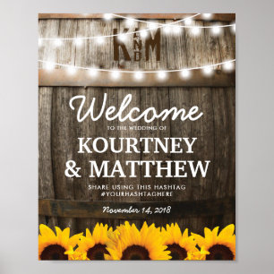 Rustic Country Wedding Zonnebloemlastlassen Poster
