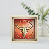 Rustic Country Western Bull Horns Invitation (Debout devant)