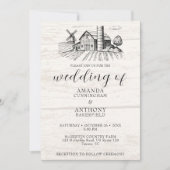 Rustic Country Western Grange Faire-part de mariag (Devant)