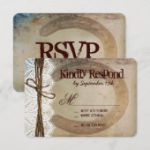 Rustic Country Western Horseshoe Wedding Carte RSV (Devant / Derrière)