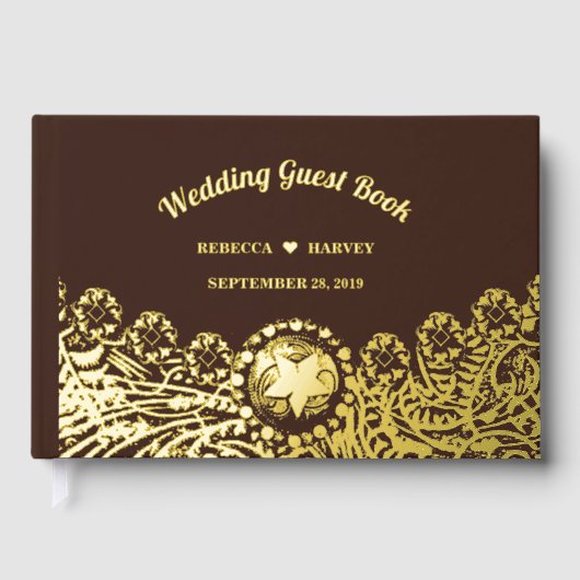 Rustic Country Western Mariage Foil Livre d'invité (Recto)