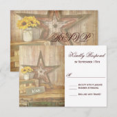 Rustic Country Western Star Kiss Wedding Carte RSV (Devant / Derrière)