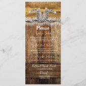 Rustic Country Western Wedding Menu Kaart (Voorkant)