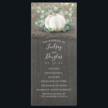 Rustic Country White Citrouille programmes de mari<br><div class="desc">Pays rustique citrouille blanc programmes de mariage en bois</div>