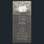 Rustic Country White Citrouille programmes de mari<br><div class="desc">Pays rustique citrouille blanc programmes de mariage en bois</div>