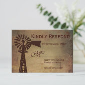 Rustic Country Windmill Farm Wedding Cartes RSVP (Debout devant)
