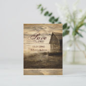 Rustic Country Wood Barn Wedding save the date Aankondigingskaart (Staand voorkant)