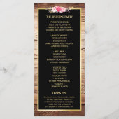 Rustic Country Wood Floral Wedding Programme (Dos)