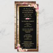 Rustic Country Wood Floral Wedding Programme (Devant / Derrière)