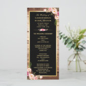Rustic Country Wood Floral Wedding Programme (Debout devant)