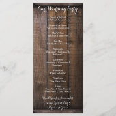 Rustic Country Wood Flowers Heart Wedding Programs Programma (Achterkant)