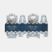 Rustic Country Wood Lace Navy Blue Wedding Bedankdoosjes (Uitgevouwen)