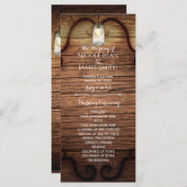 Rustic Country Wood & Lighted Mason Jars Programme (Devant / Derrière)