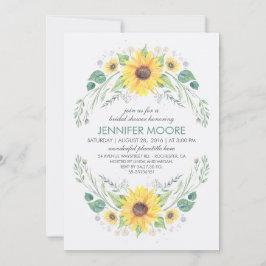 Rustic Country Zonnebloemen Krans Vrijgezellenfees Kaart