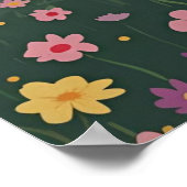 Rustic Countryside Cabin with Wildflowers Poster (Hoek)