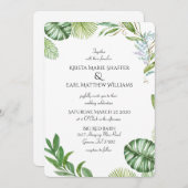 Rustic County Greenery Wedding Invitations Kaart (Voorkant / Achterkant)