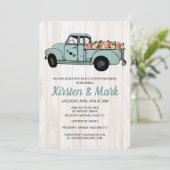 Rustic Couples Douche Prise Camion Invitation (Debout devant)
