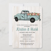 Rustic Couples Douche Prise Camion Invitation (Devant)