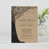 Rustic Couple's Wedding Shower Invitation Kaart (Staand voorkant)