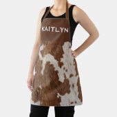 Rustic Cow Faux Fur Spots Brown White  Schort (Insitu)