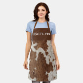 Rustic Cow Faux Fur Spots Brown White  Schort (Gedragen)