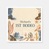 Rustic Cowboy Boots 1st Birthday Servet (Voorkant)
