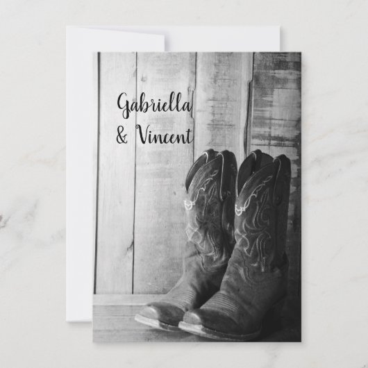 Rustic Cowboy Boots country Wedding Flat Notes Notitiekaartje (Voorkant)