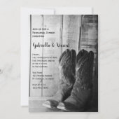 Rustic Cowboy Boots Wedding Rehearsal Dinner Kaart (Voorkant)