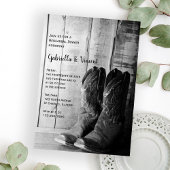 Rustic Cowboy Boots Wedding Rehearsal Dinner Kaart