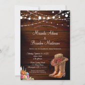 Rustic Cowboy Boots Westerne bruiloft Kaart (Voorkant)