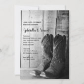 Rustic Cowboy Boots Westerne Engagement Party Kaart (Voorkant)