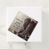 Rustic Cowboy Boots Westerne Floral Wedding Bedankjes Labels (In situ)