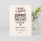 Rustic Cowboy Christmas Feestdagenkaart (Staand voorkant)
