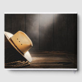 Rustic Cowboy Funeral Memorial Livre d'invité (Verso)