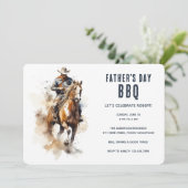 Rustic Cowboy Horse Country Vaderdag BBQ Kaart (Staand voorkant)