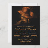 Rustic Cowboy Pet en Boots Wedding Invitation Kaart (Voorkant)